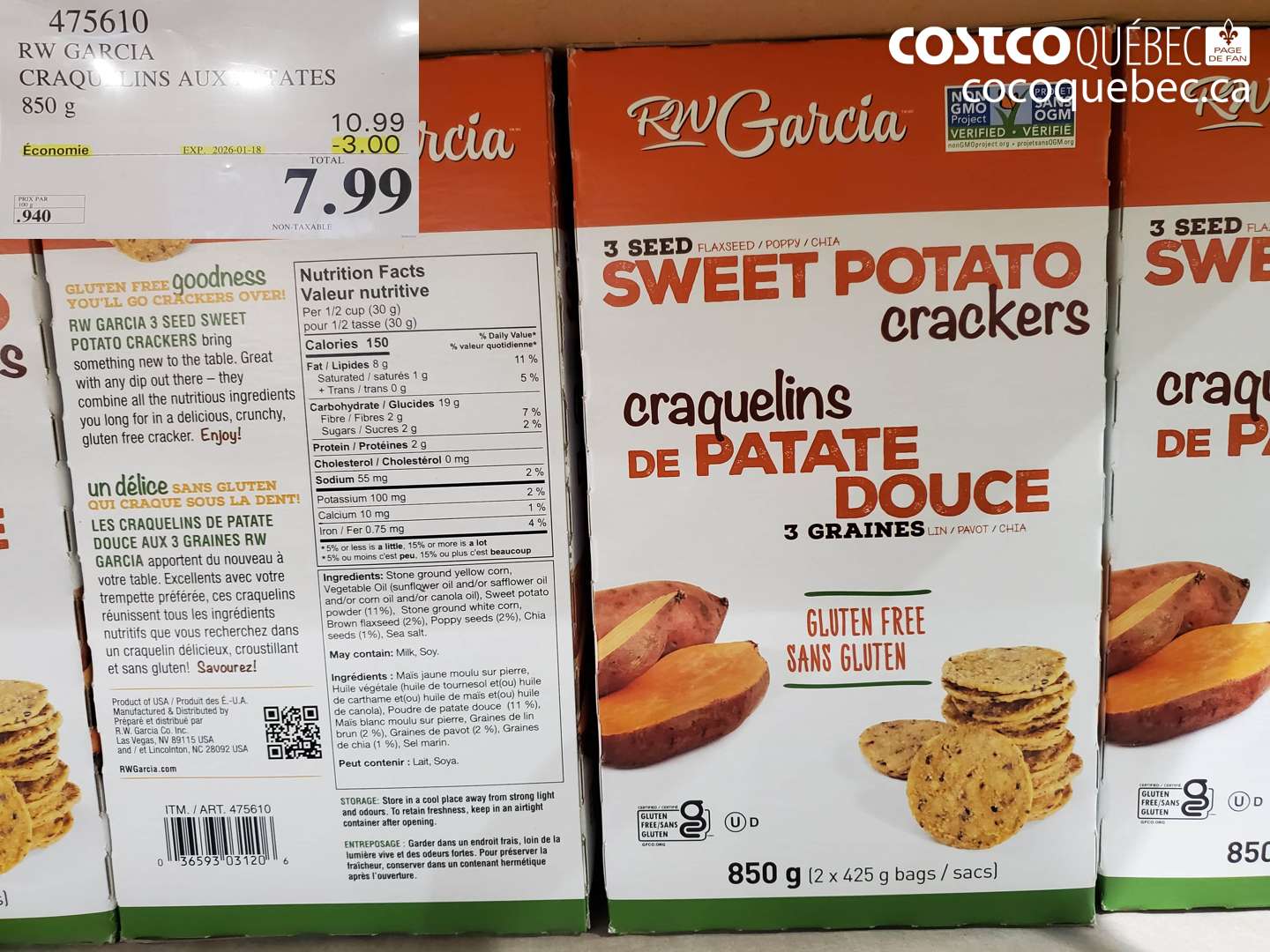 475610 RW GARCIA CRAQUELINS AUX TOMATES 850 g ($3.00 INSTANT SAVINGS EXPIRES ON 2026-01-18) $7.99