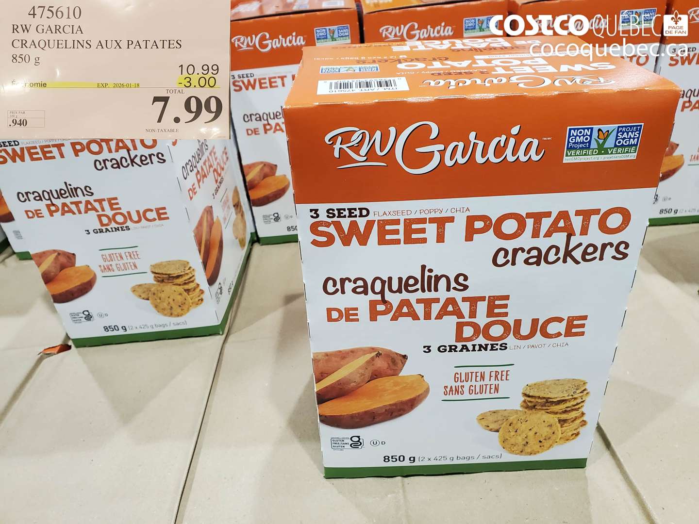 475610 RW GARCIA CRAQUELS AUX PATATES 850 g ($3.00 INSTANT SAVINGS EXPIRES ON 2026-01-18) $7.99