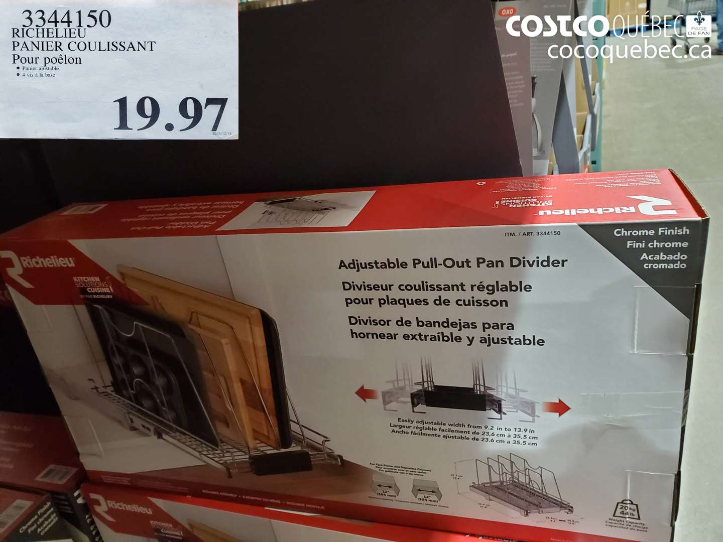 3344150 Richelieu Panier Coulissant Pour poêlon $19.97