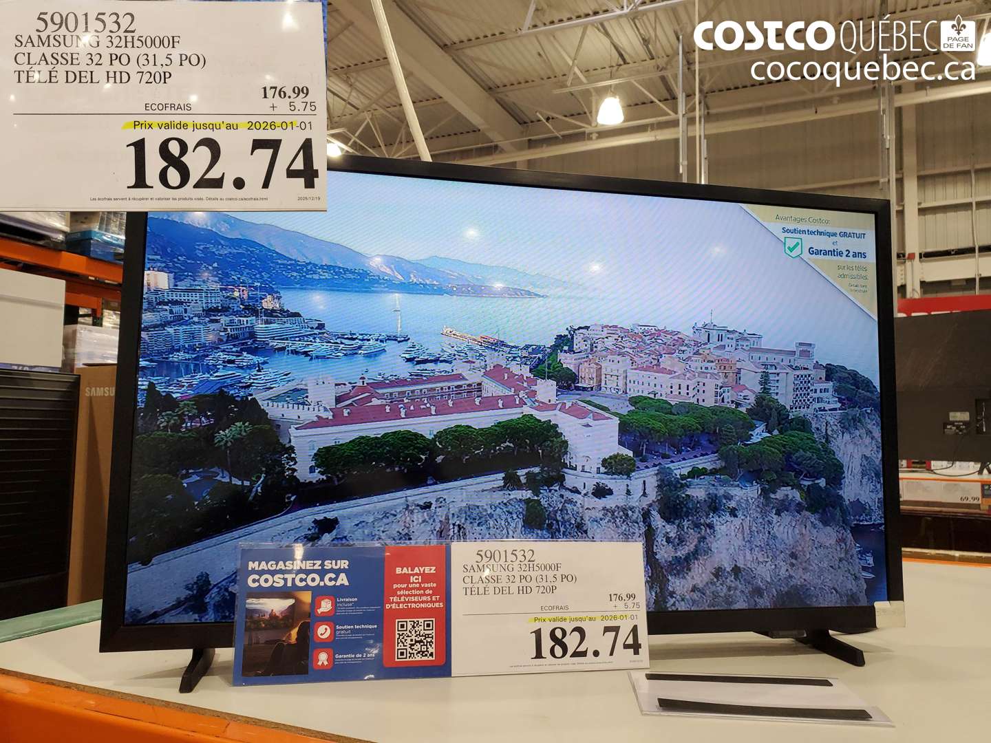 5901532 SAMSUNG 32H5000F CLASSE 32 PO (31,5 PO) TÉLÉ DEL HD 720P (EXPIRES ON 2026-01-01) $182.74