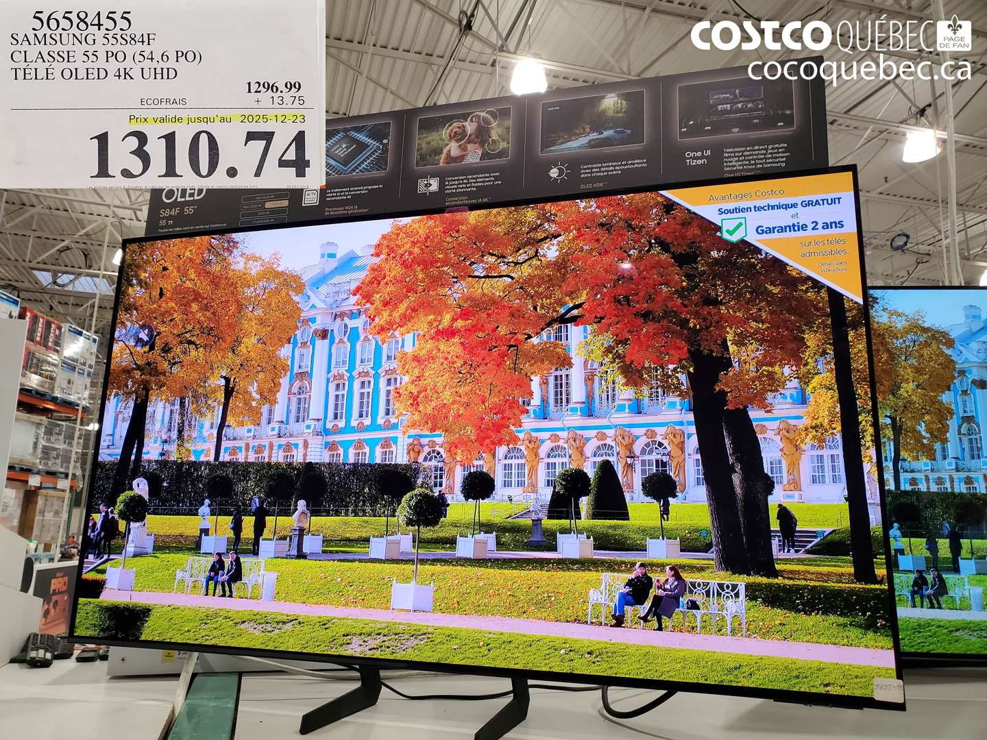 5658455 SAMSUNG 55S84F CLASS 55 PO (54,6 PO) TÉLÉ OLED 4K UHD (EXPIRES ON 2025-12-23) $1310.74