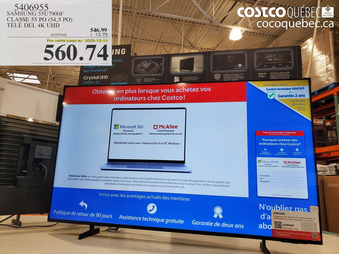 5406955 SAMSUNG 55U700F (EXPIRES ON 2025-12-11) $560.74