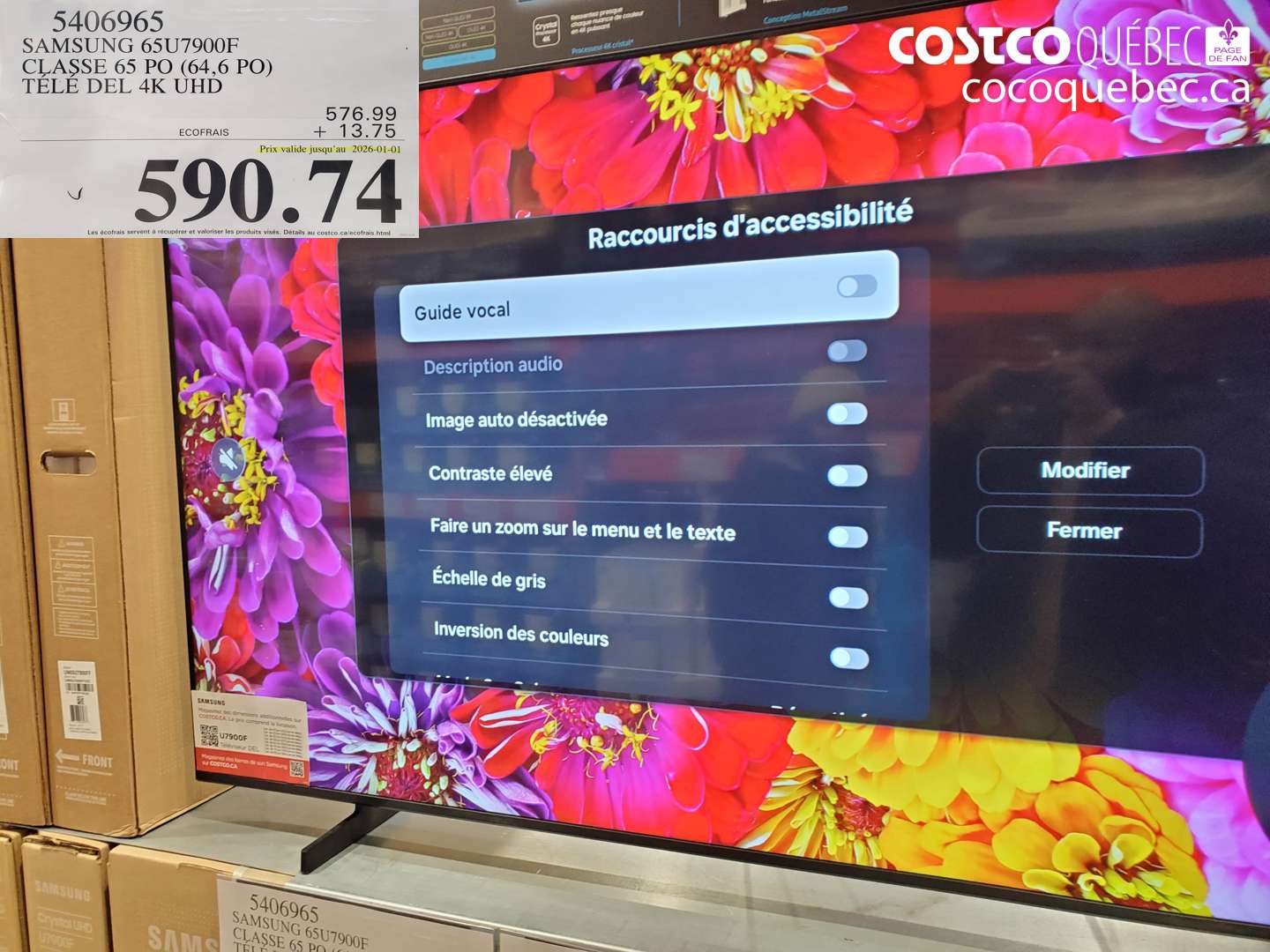 5406965 SAMSUNG 65U7900F CLASSE 65 PO (64,6 PO) TÉLÉ DEL 4K UHD (EXPIRES ON 2026-01-01) $590.74