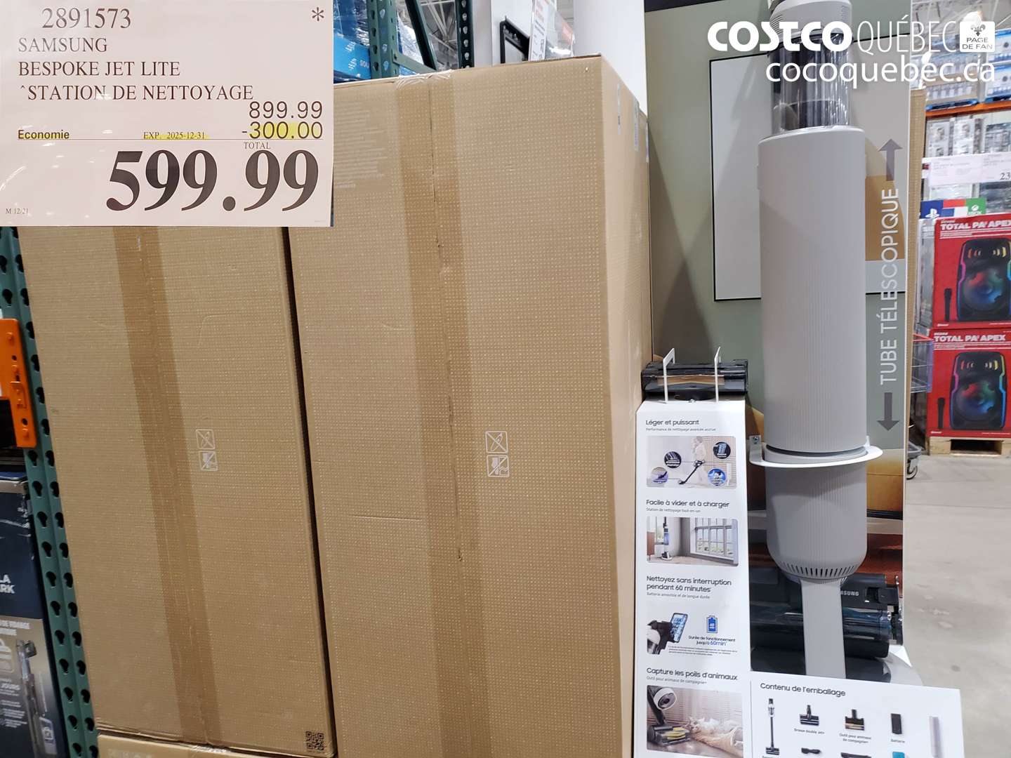 2891573 SAMSUNG BESPOKE JET LITE STATION DE NETTOYAGE ($300.00 INSTANT SAVINGS EXPIRES ON 2025-12-31) $599.99