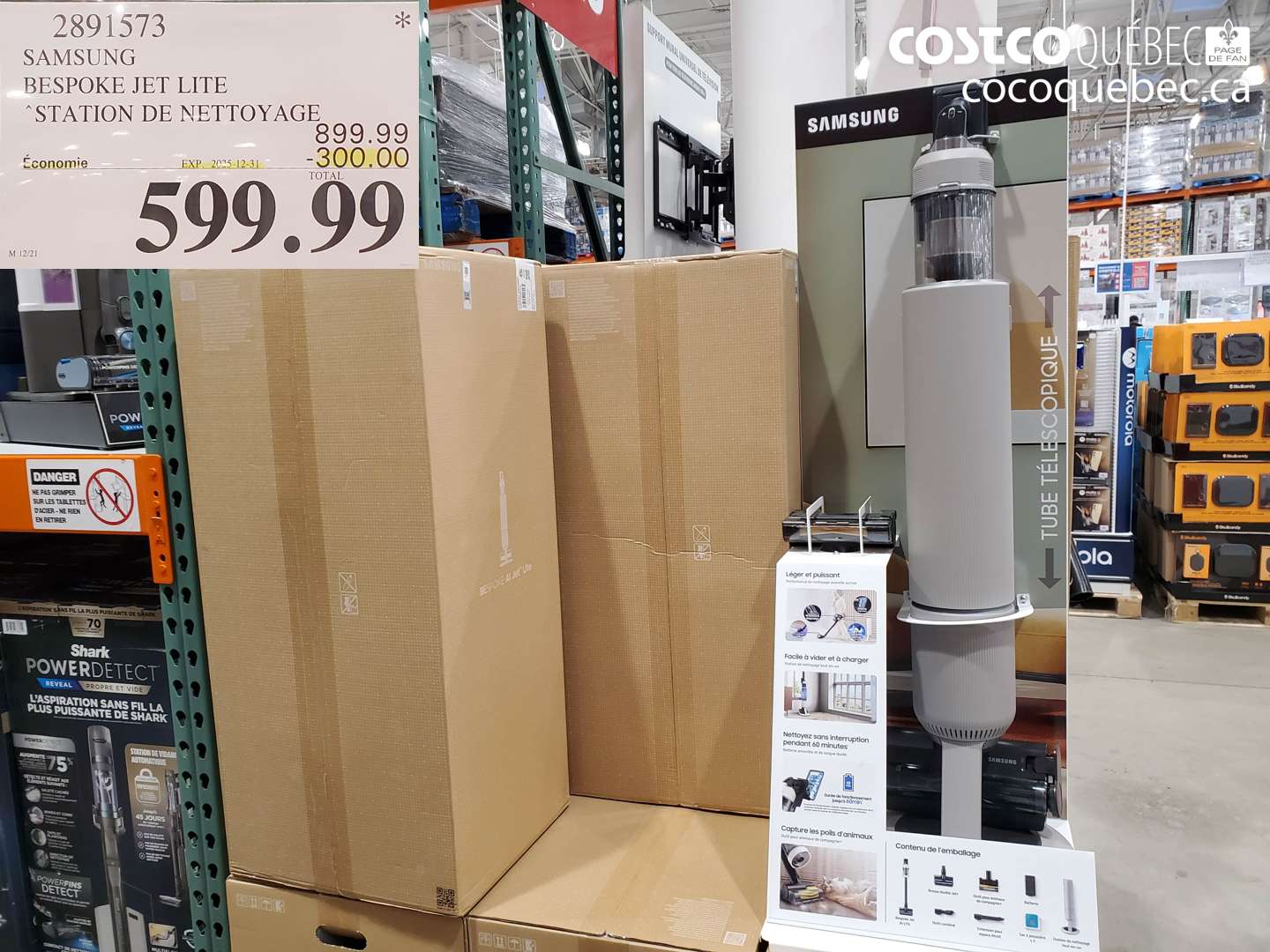 2891573 SAMSUNG BESPOKE JET LITE STATION DE NETTOYAGE ($300.00 INSTANT SAVINGS EXPIRES ON 2025-12-31) $599.99