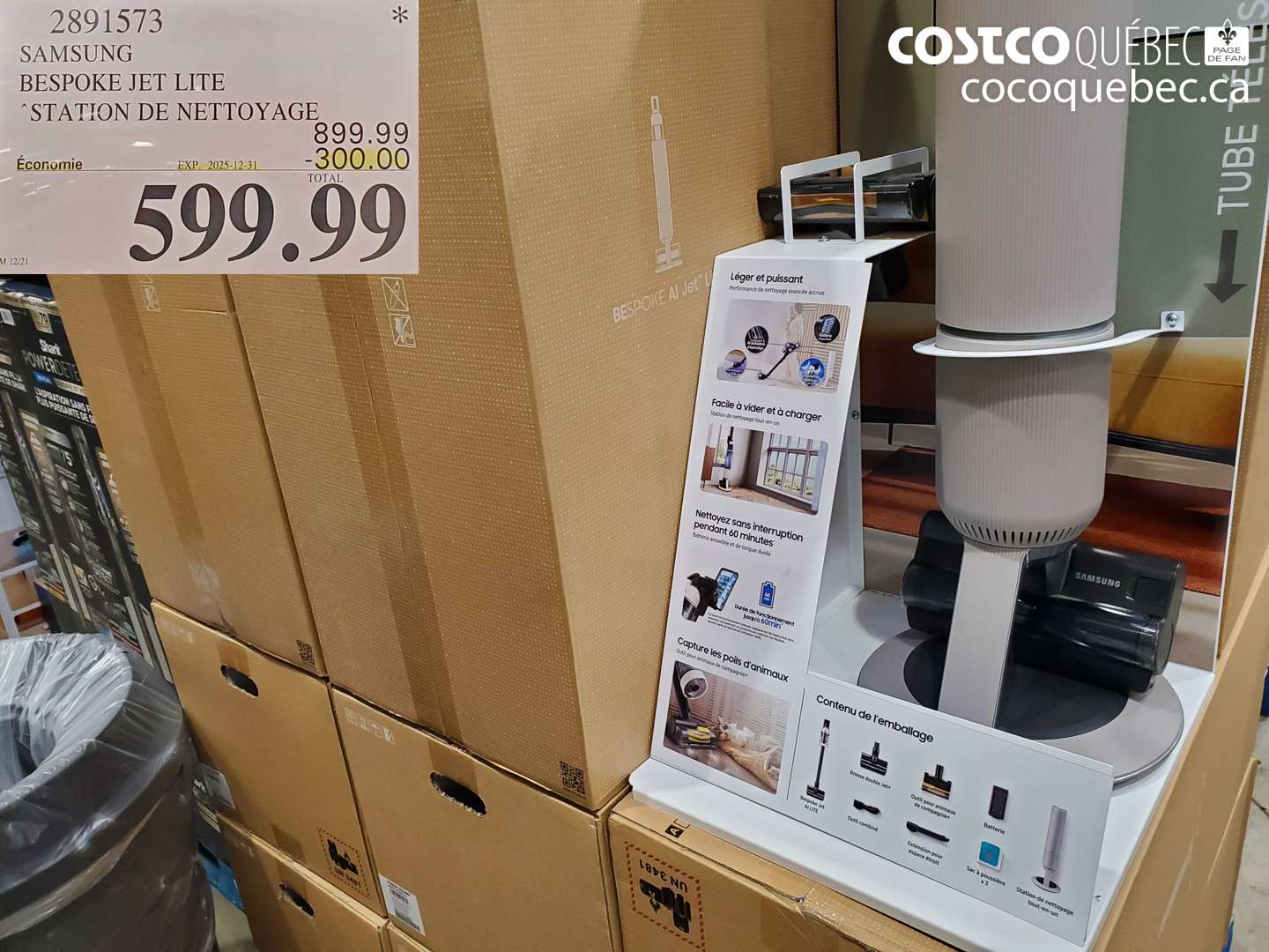 2891573 SAMSUNG BESPOKE JET LITE STATION DE NETTOYAGE ($300.00 INSTANT SAVINGS EXPIRES ON 2025-12-31) $599.99