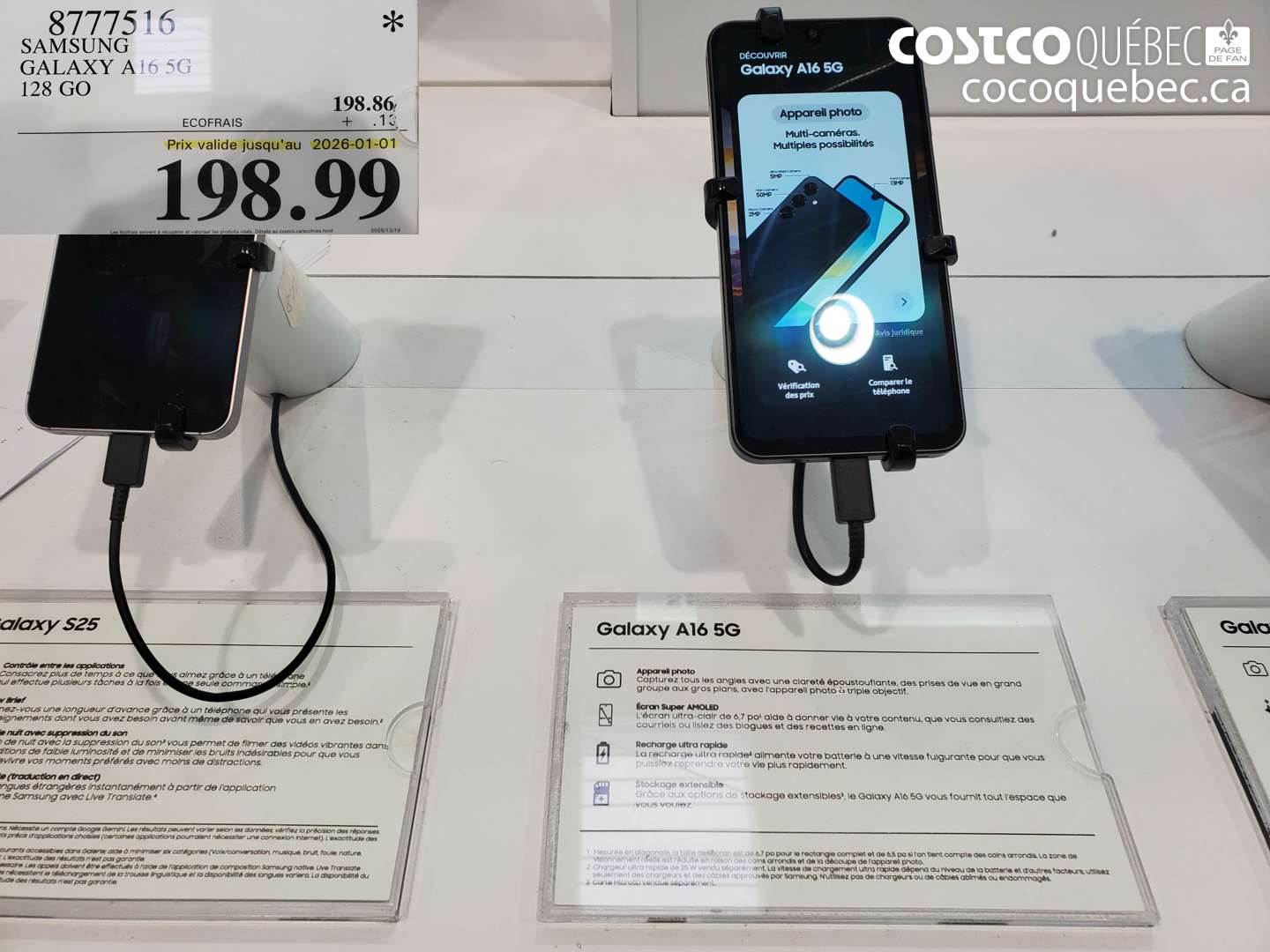 8777516 SAMSUNG GALAXY A16 5G 128 GO (EXPIRES ON 2026-01-01) $198.99