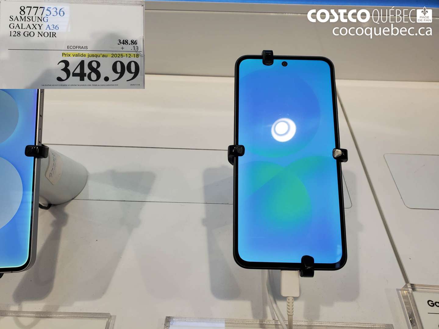 8777536 SAMSUNG GALAXY A36 128 GO NOIR (EXPIRES ON 2025-12-18) $348.99