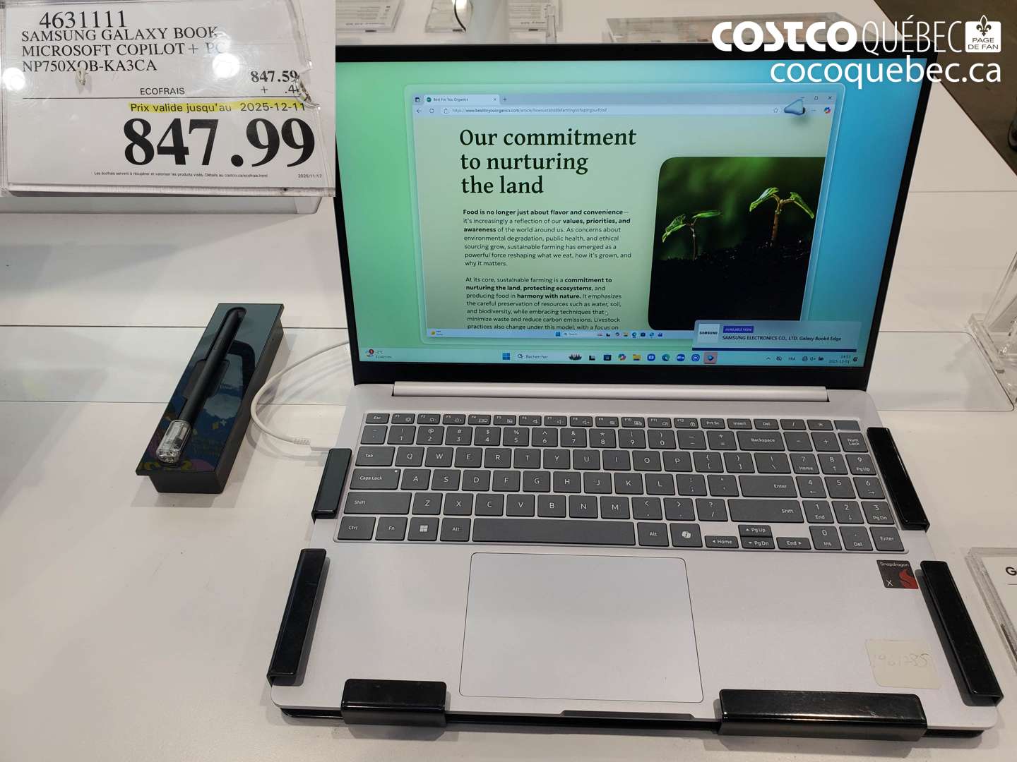 4631111 SAMSUNG GALAXY BOOK MICROSOFT COPILOT + PC NP7S0XOB-KA3CA (EXPIRES ON 2025-12-11) $847.99