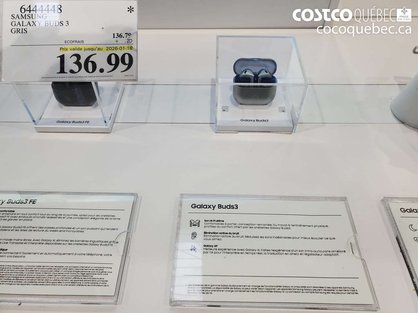 6444448 SAMSUNG GALAXY BUDS 3 GRIS (EXPIRES ON 2026-01-18) $136.99