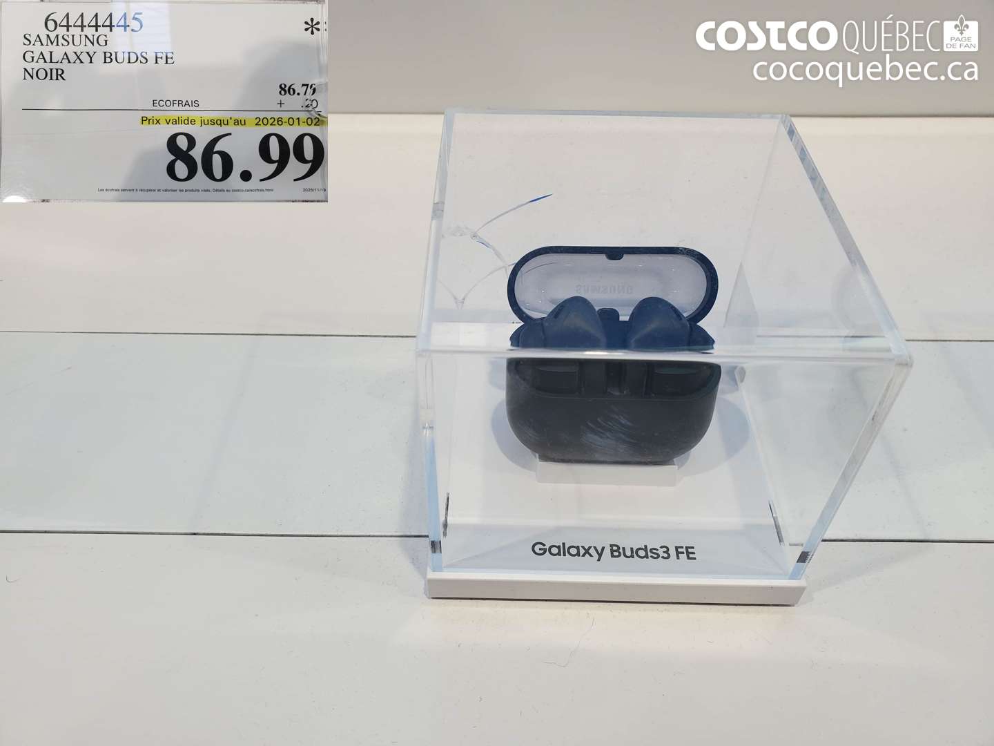 6444445 SAMSUNG GALAXY BUDS FE NOIR (EXPIRES ON 2026-01-02) $86.99