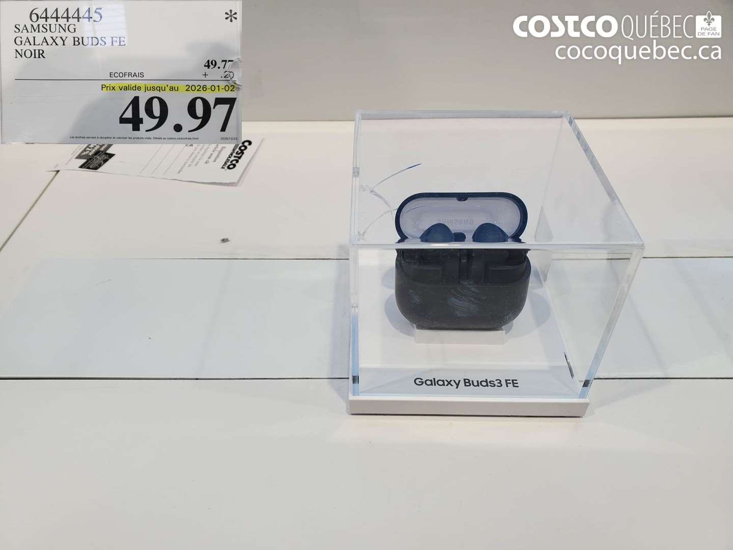 6444445 SAMSUNG GALAXY BUDS FE NOIR $49.97