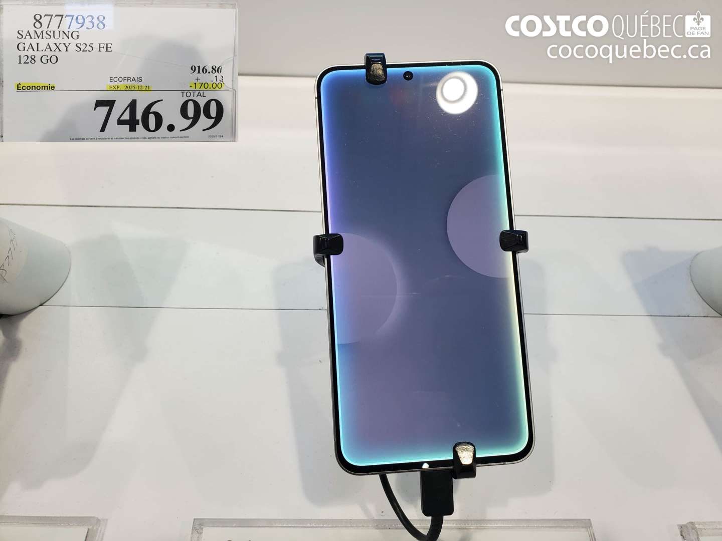 8777938 SAMSUNG GALAXY S25 FE 128 GO ($170.00 INSTANT SAVINGS EXPIRES ON 2025-12-21) $746.99