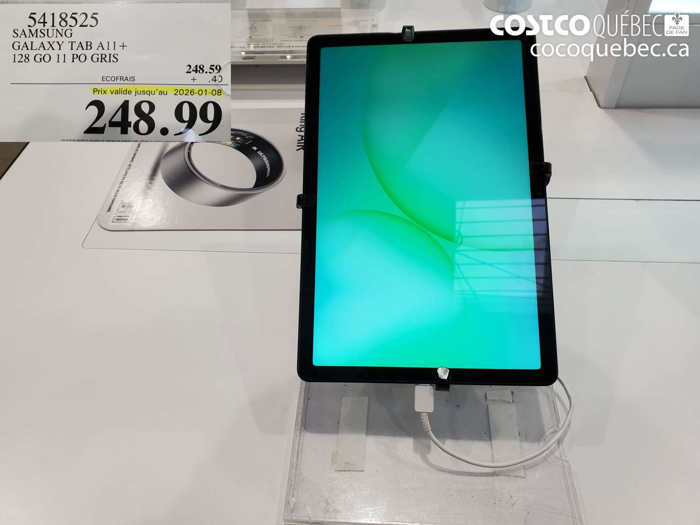 5418525 SAMSUNG GALAXY TAB A11+ 128 GO 11 PO GRIS (EXPIRES ON 2026-01-08) $248.99