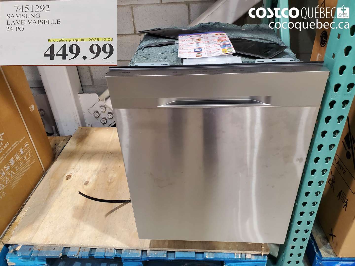 7451292 SAMSUNG LAVE-VAISELLE  (EXPIRES ON 2025-12-03) $449.99