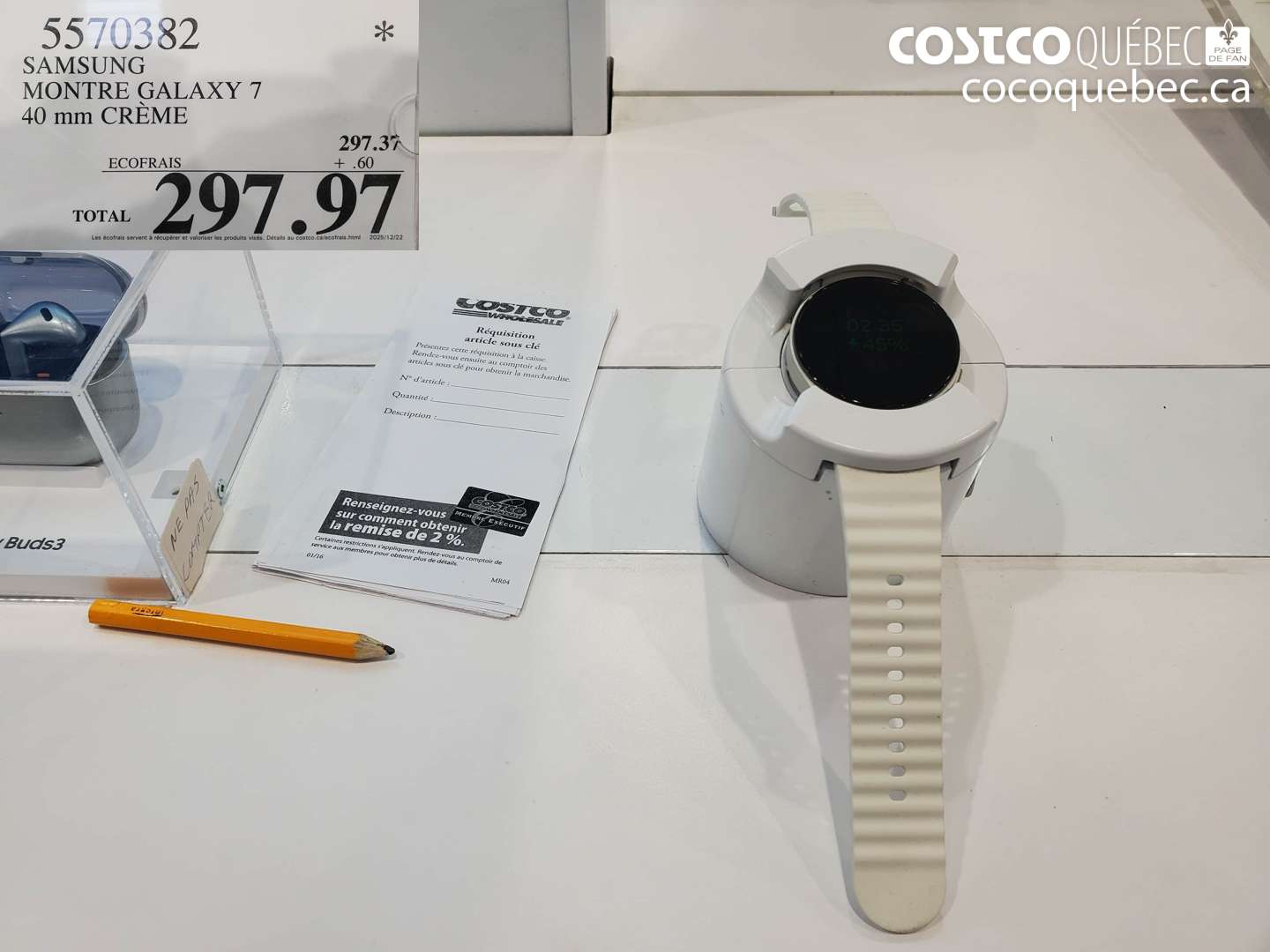 5570382 SAMSUNG MONTRE GALAXY 7 40 mm CRÈME $297.97