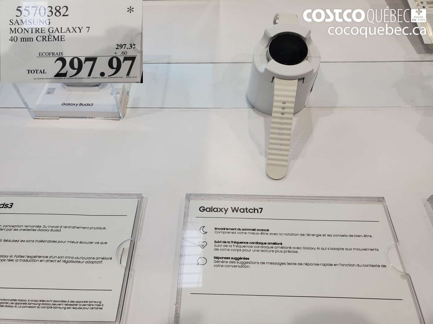 5570382 SAMSUNG MONTRE GALAXY 7 40 mm CRÈME $297.97