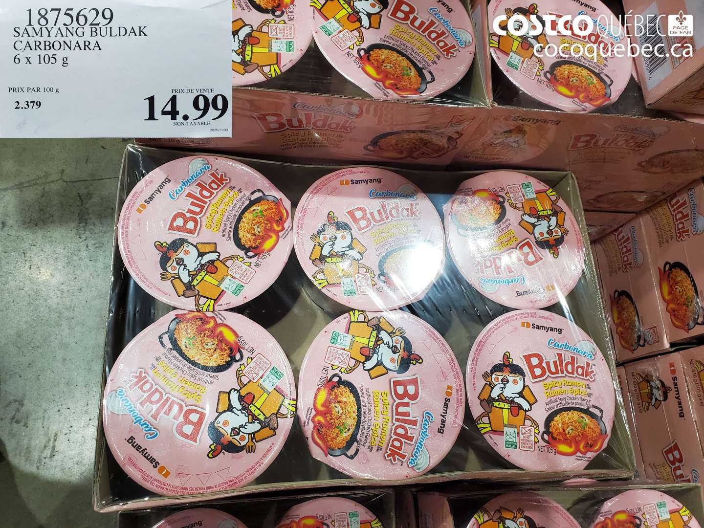 1875629 SAMYANG BULDAK CARBONARA 6 x 105 g $14.99