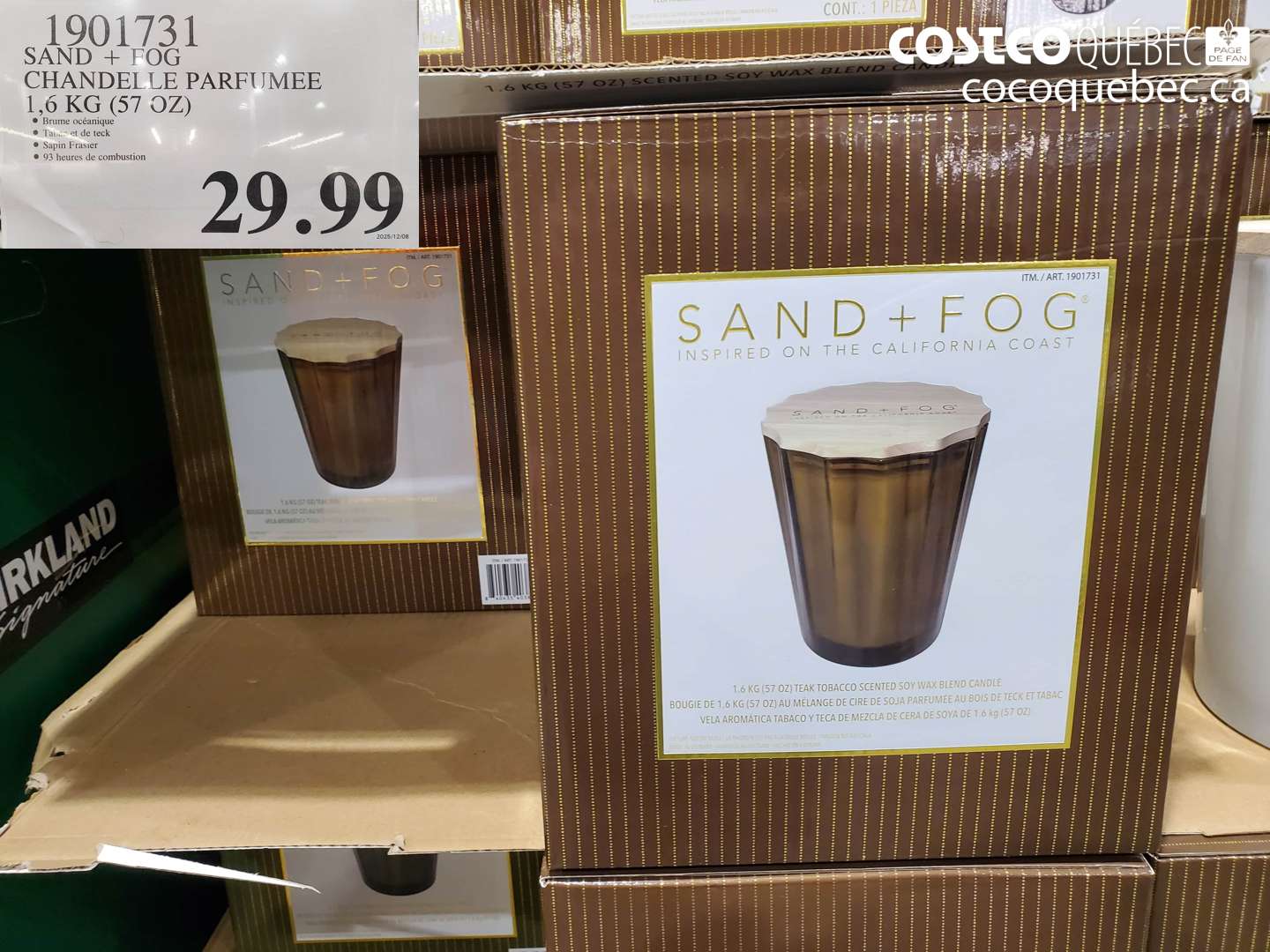 1901731 SAND + FOG CHANDELLE PARFUMEE 1,6 KG (57 OZ) $29.99