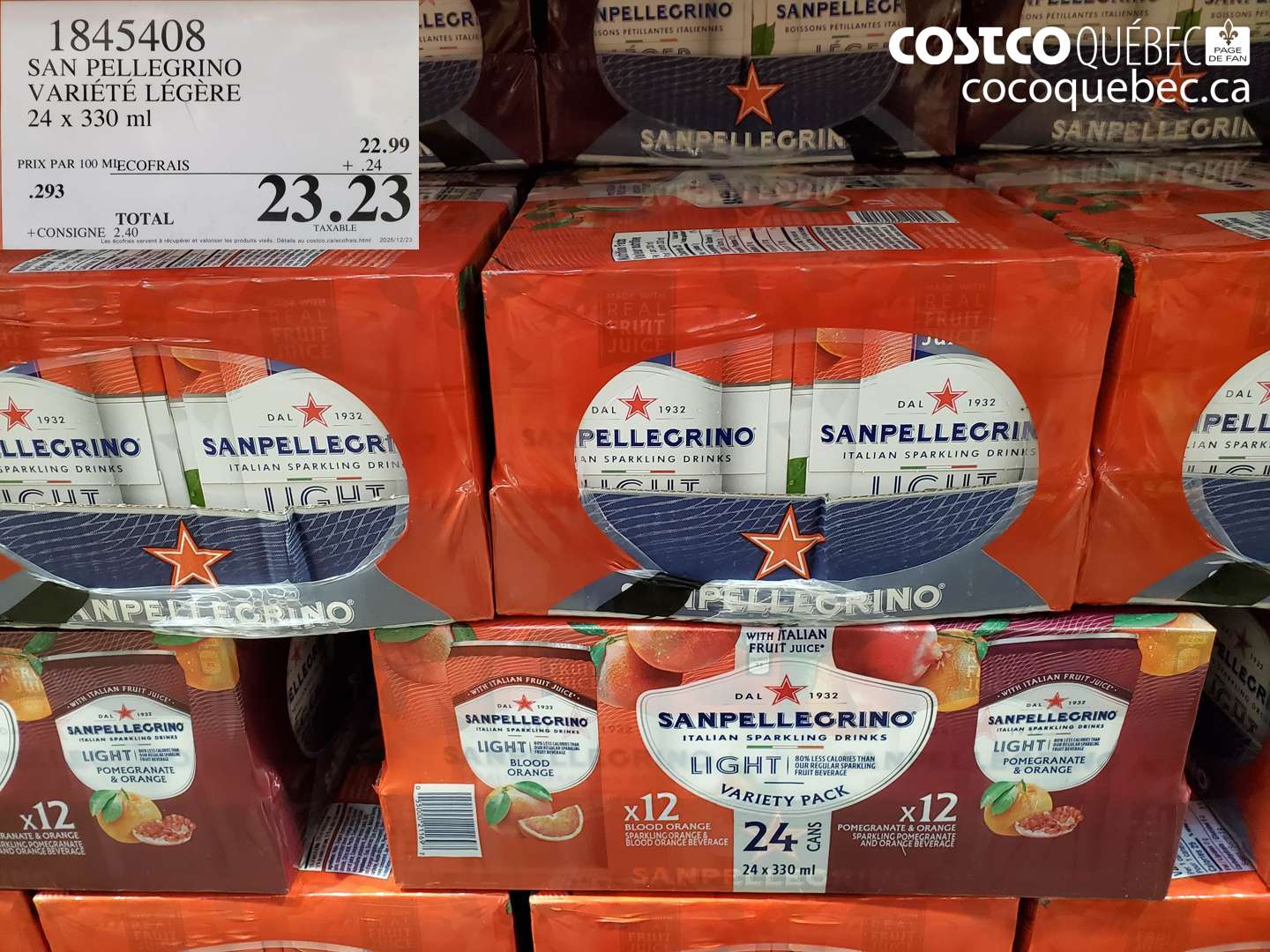 1845408 SAN PELLEGRINO VARIÉTÉ LÉGÈRE 24 x 330 ml $23.23