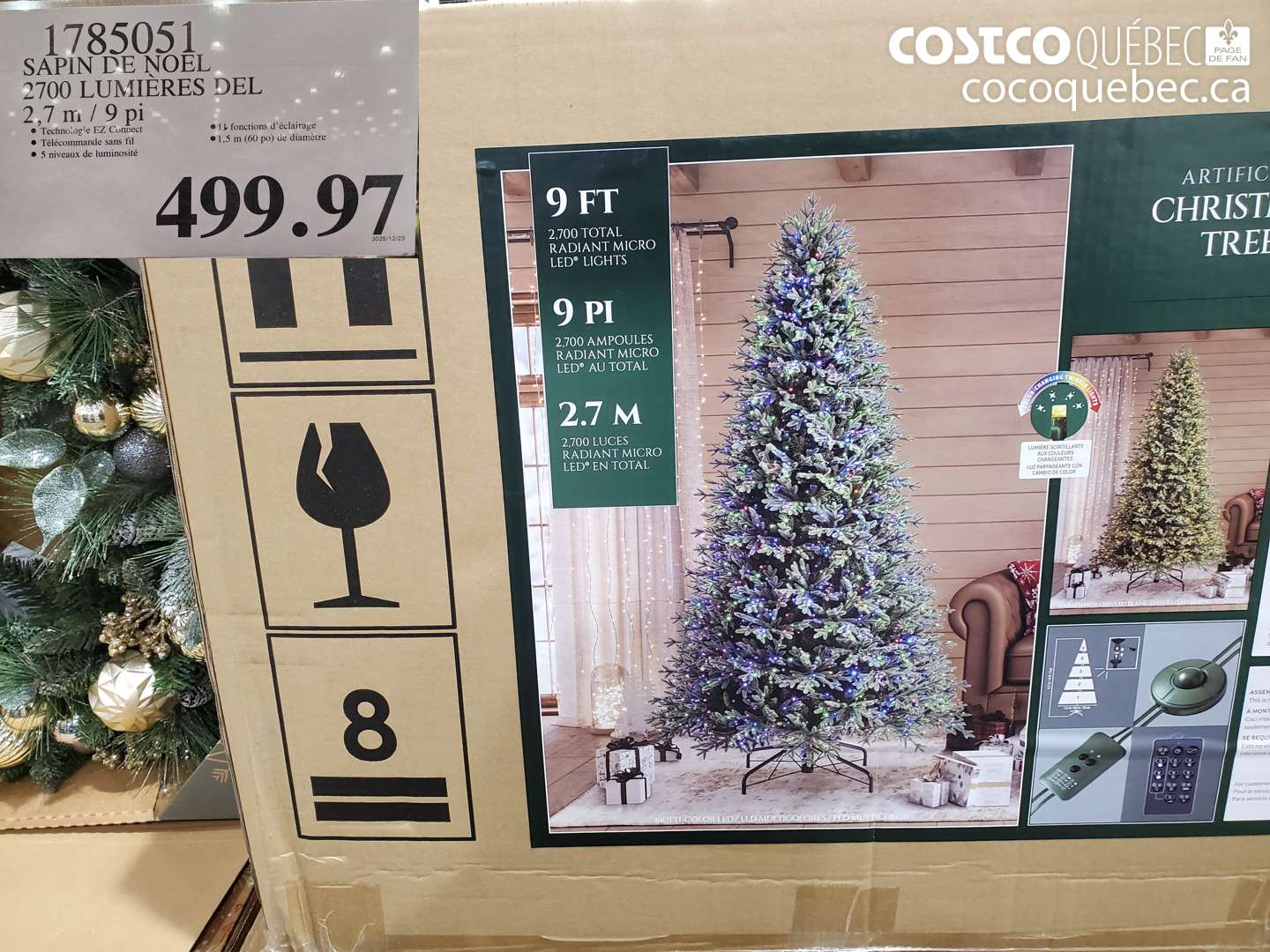 1785051 SAPIN DE NOEL 2700 LUMIÈRES DEL $499.97