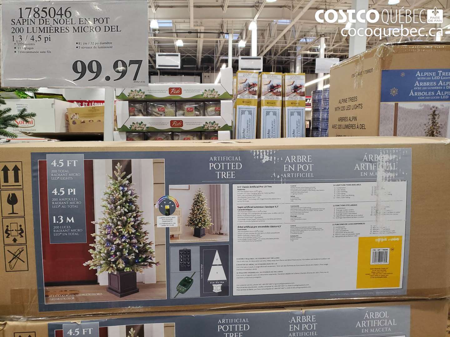 1785046 SAPIN DE NOEL EN POT 200 LUMIERES MICRO DEL $99.97