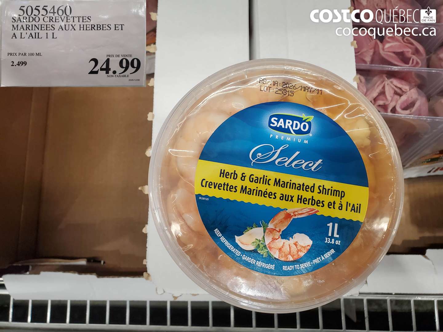 5055460 SARDO CREVETTES MARINES AUX HERBES ET A L'AIL 1 L $24.99