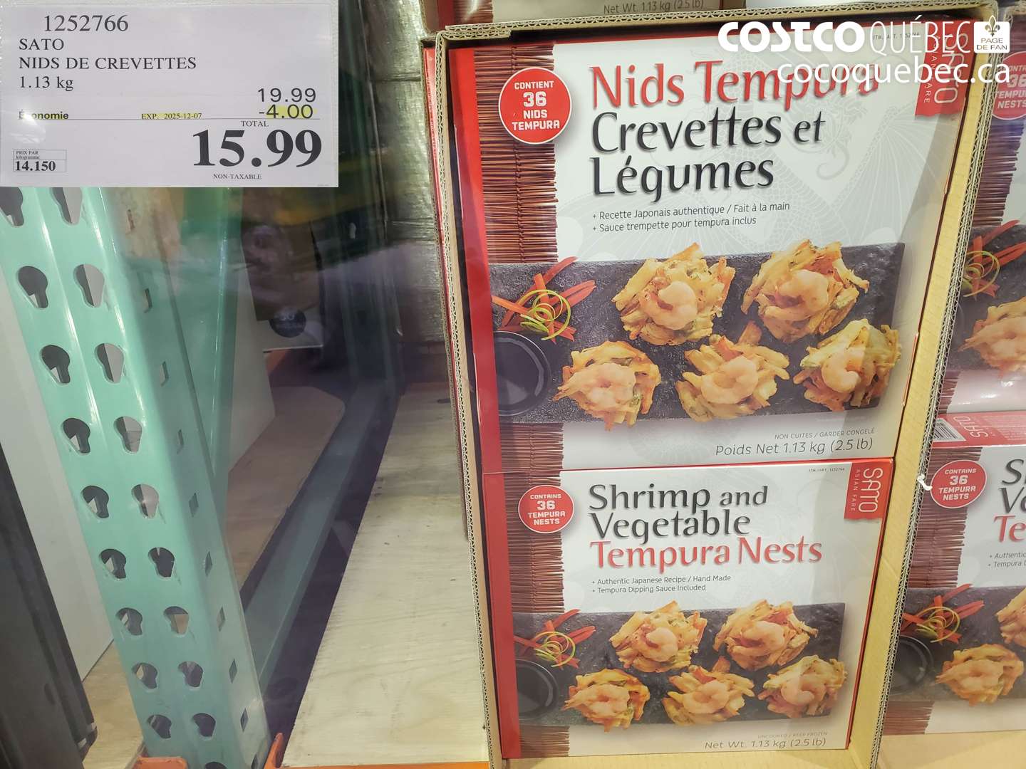 1252766 SATO NIDS DE CREVETTES 1.13 kg ($4.00 INSTANT SAVINGS EXPIRES ON 2025-12-07) $15.99