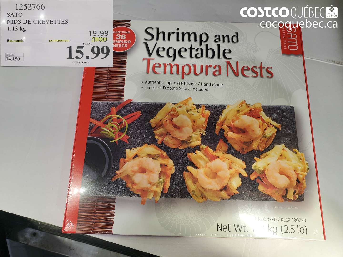 1252766 SATO NIDS DE CREVETTES  ($4.00 INSTANT SAVINGS EXPIRES ON 2024-12-07) $15.99