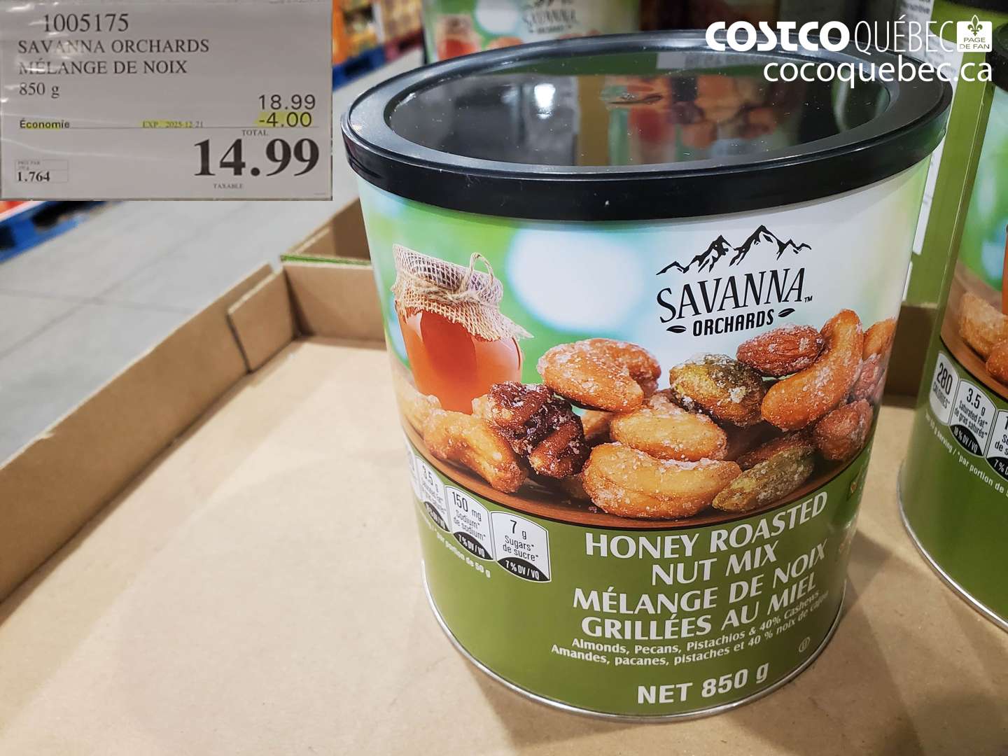 1005175 SAVANNA ORCHARDS MÉLANGE DE NOIX (EXPIRES ON 2025-12-21) $14.99