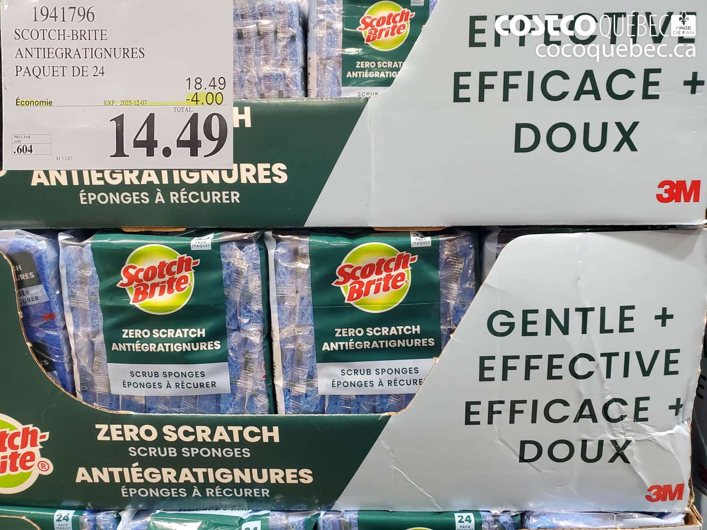 1941796 SCOTCH-BRITE ANTIEGRATIGNURES PAQUET DE 24  ($4.00 INSTANT SAVINGS EXPIRES ON 2025-12-07) $14.49