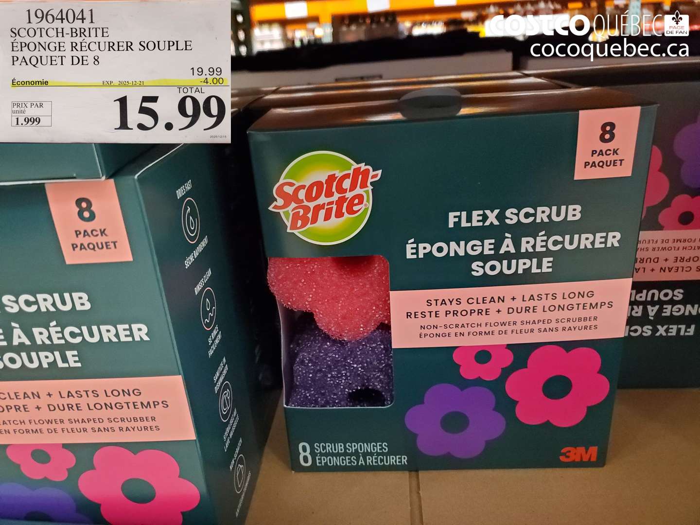 1964041 SCOTCH-BRITE ÉPONGE RÉCURER SOUPLE PAQUET DE 8 ($4.00 INSTANT SAVINGS EXPIRES ON 2025-12-21) $15.99