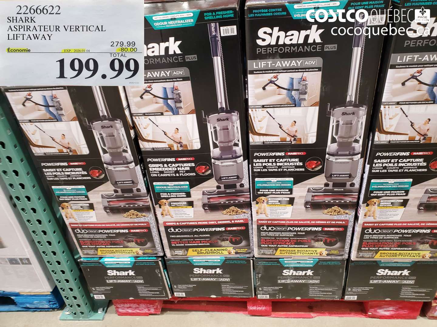 2266622 SHARK ASPIRATEUR VERTICAL LIFTAWAY ($80.00 INSTANT SAVINGS EXPIRES ON 2026-01-04) $199.99