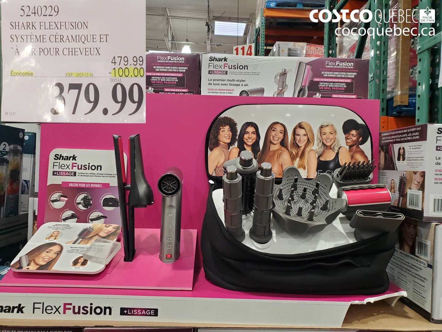 5240229 SHARK FLEXFUSION SYSTÈME CÉRAMIQUE ET À AIR POUR CHEVEUX (EXPIRES ON 2025-12-14) $379.99