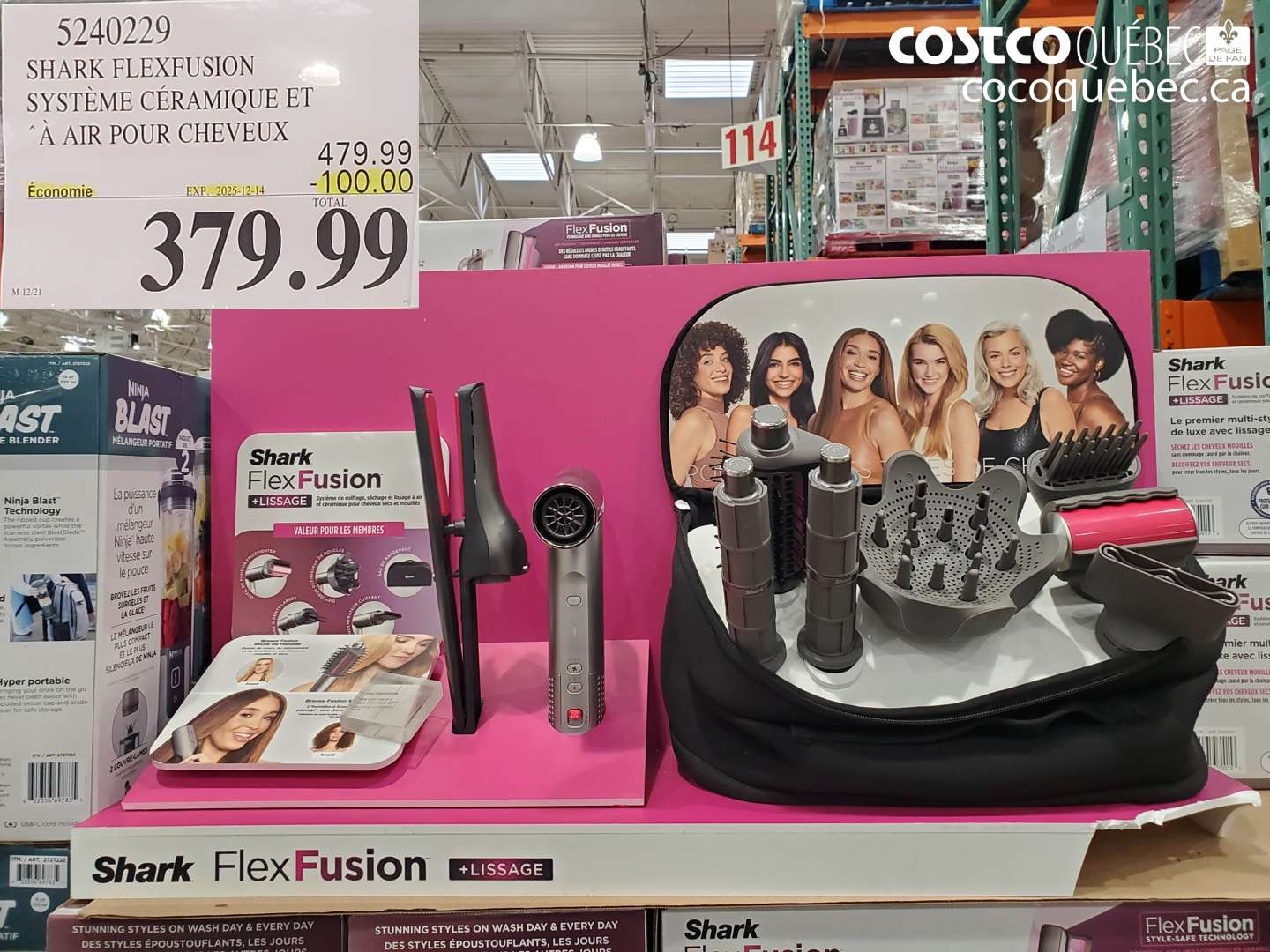 5240229 SHARK FLEXFUSION SYSTÈME CÉRAMIQUE ET À AIR POUR CHEVEUX (EXPIRES ON 2025-12-14) $379.99