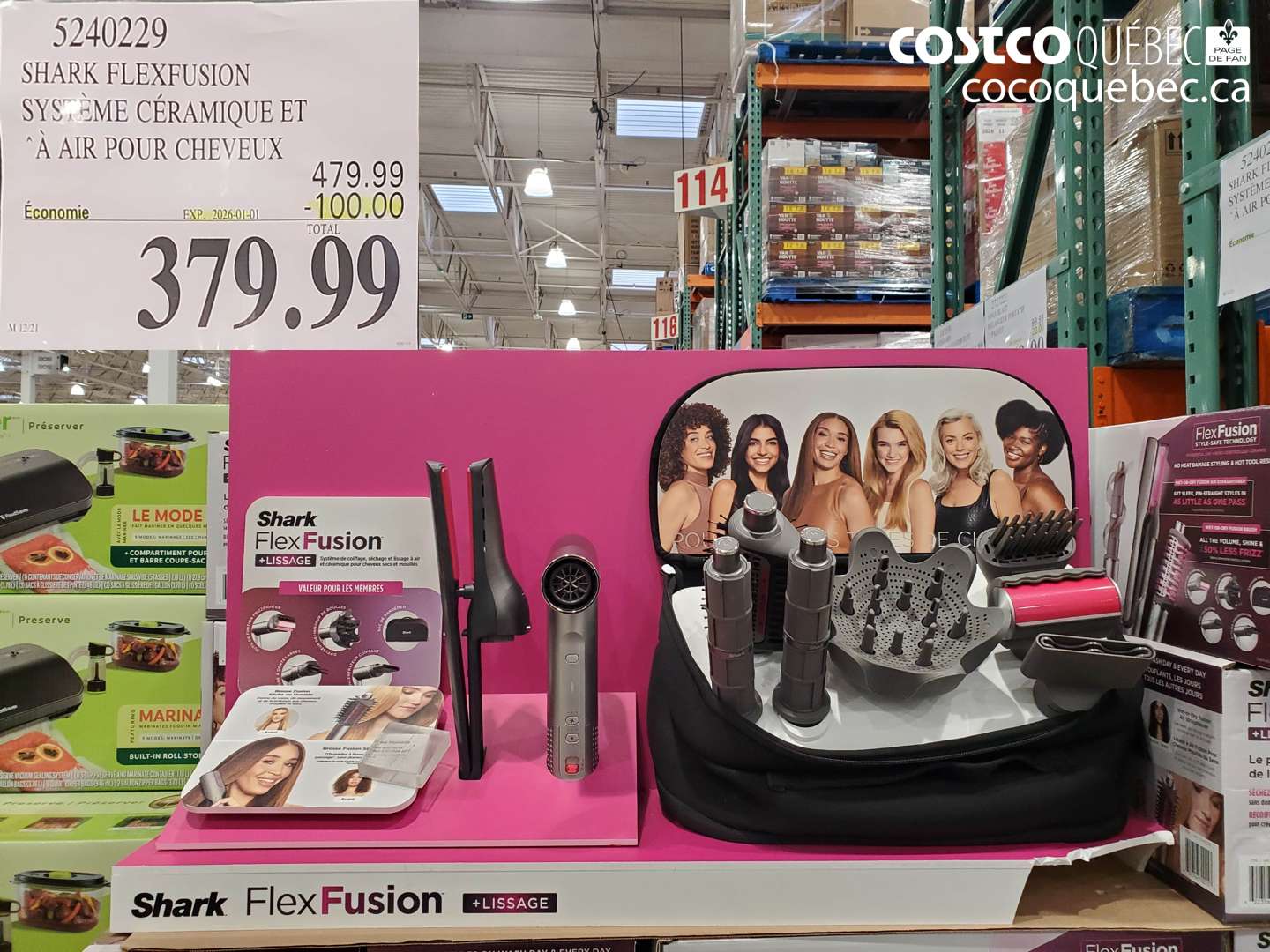 5240229 SHARK FLEXFUSION SYSTÈME CÉRAMIQUE ET À AIR POUR CHEVEUX ($100.00 INSTANT SAVINGS EXPIRES ON 2026-01-01) $379.99