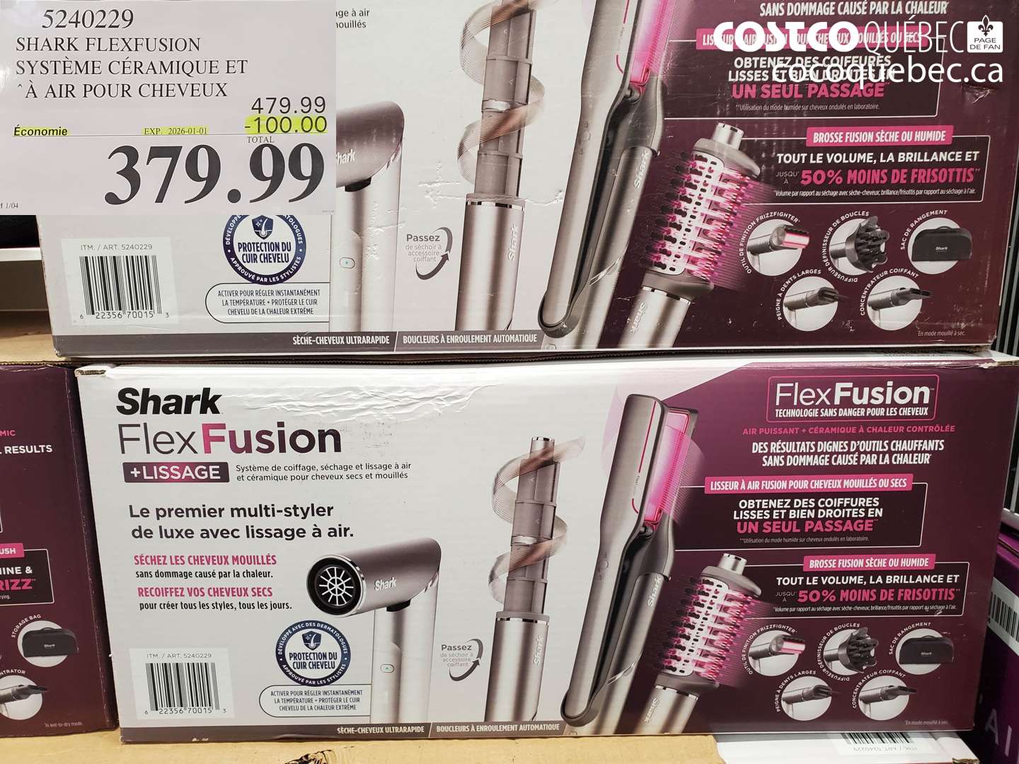 5240229 SHARK FLEXFUSION SYSTÈME CÉRAMIQUE ET À AIR POUR CHEVEUX ($100.00 INSTANT SAVINGS EXPIRES ON 2026-01-01) $379.99