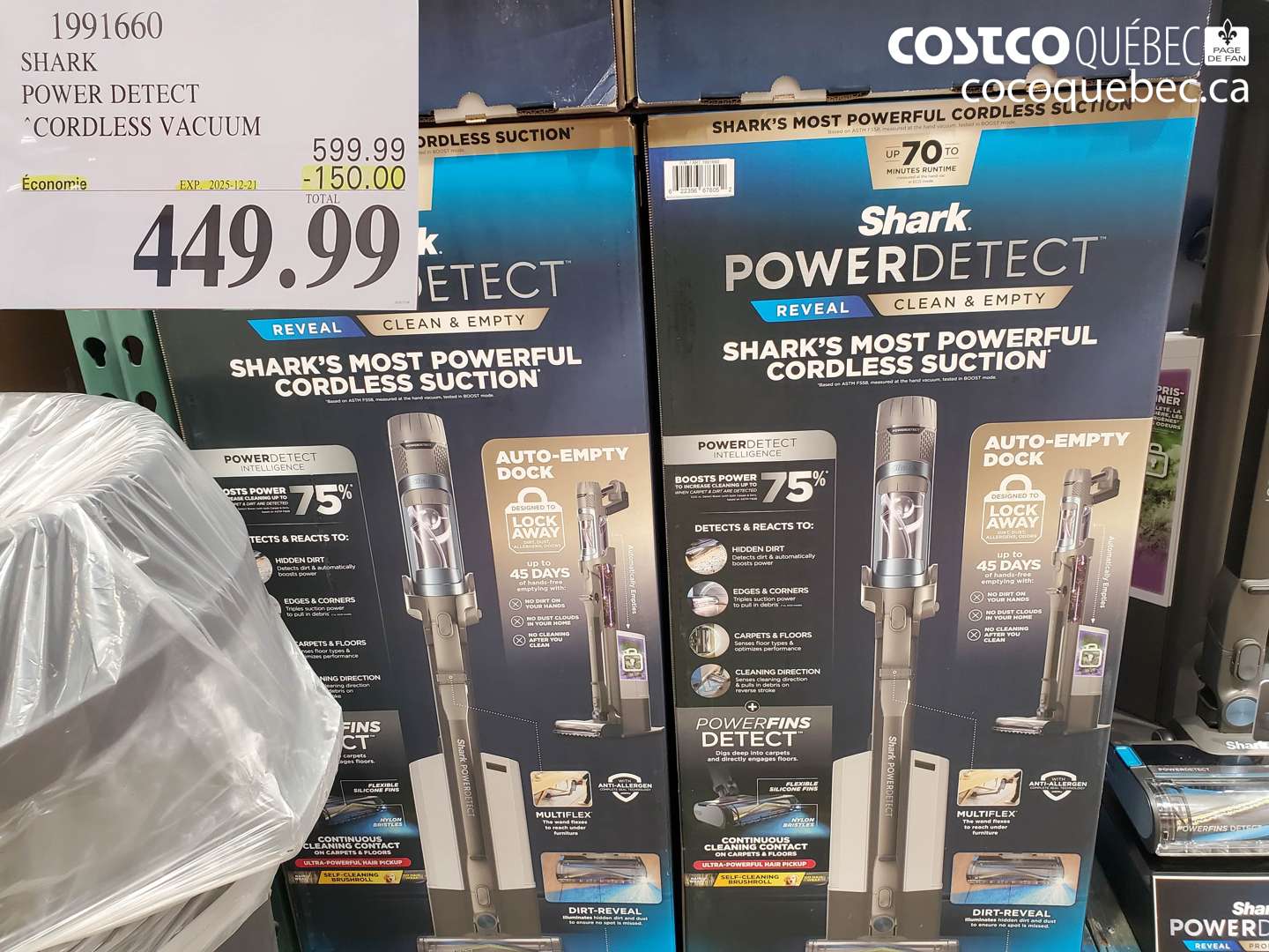 1991660 SHARK POWER DETECT CORDLESS VACUUM (EXPIRES ON 2025-12-21) $449.99