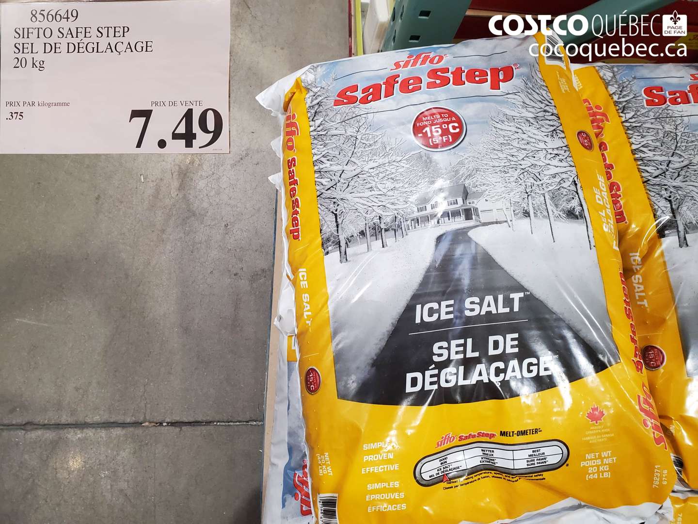 856649 SIFTO SAFE STEP SEL DE DÉGLAÇAGE 20 kg $7.49