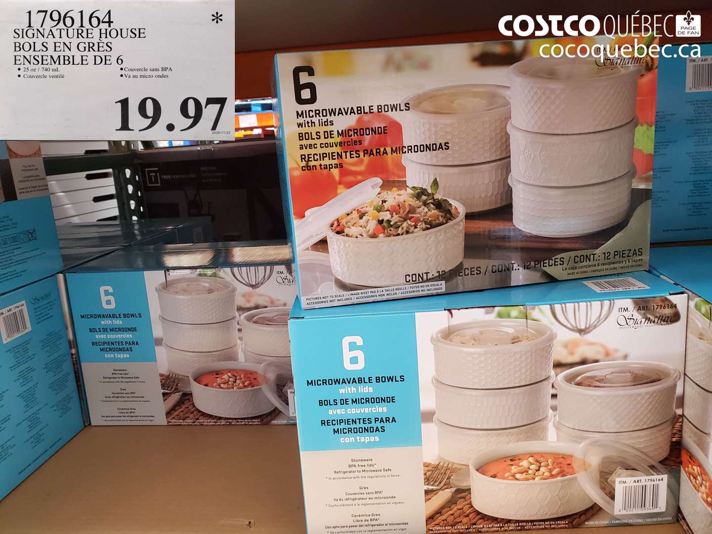 1796164 SIGNATURE HOUSE BOLS EN GRÉS ENSEMBLE DE 6 $19.97