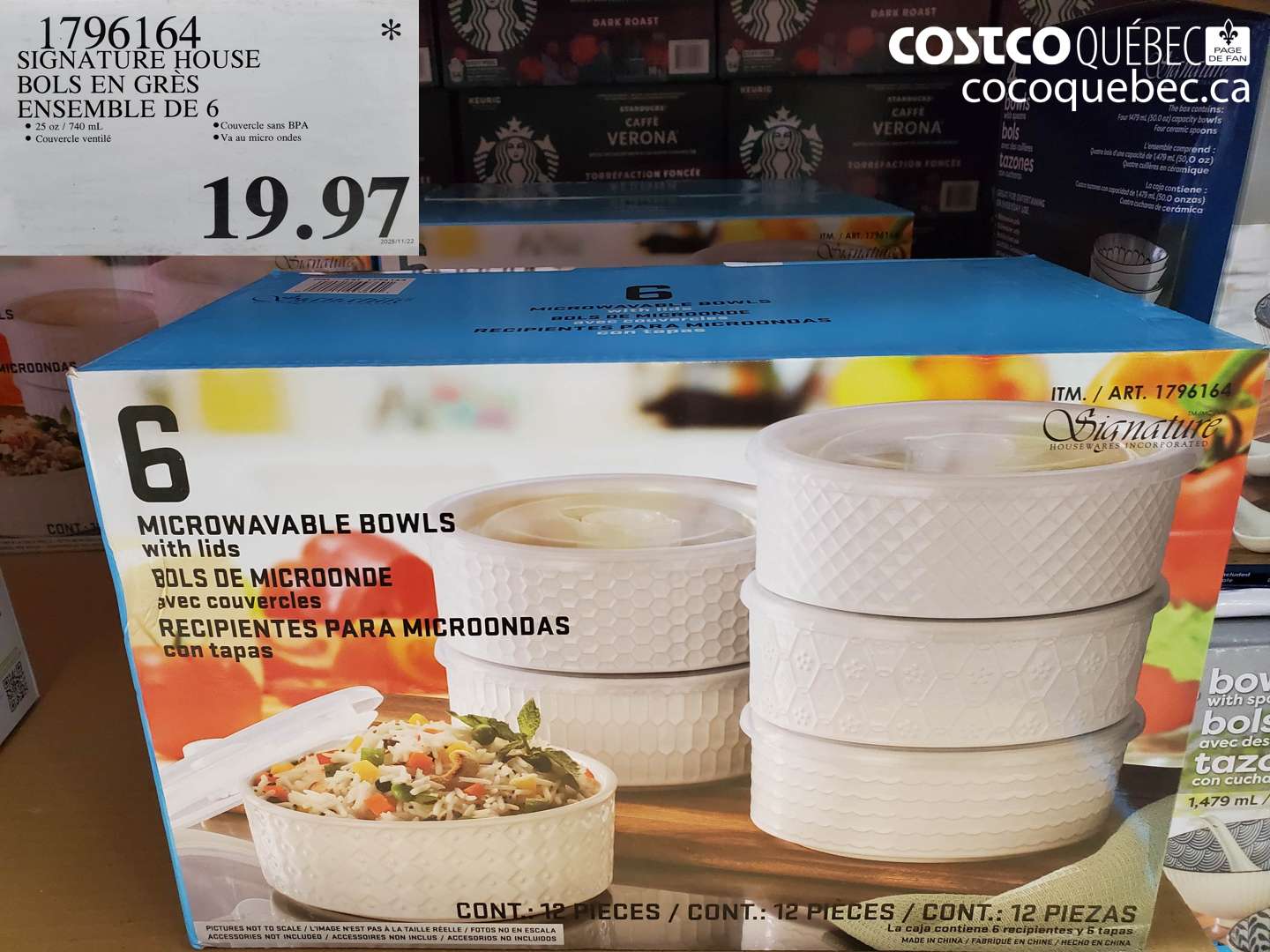 1796164 SIGNATURE HOUSE BOLS EN GRÈS ENSEMBLE DE 6 $19.97