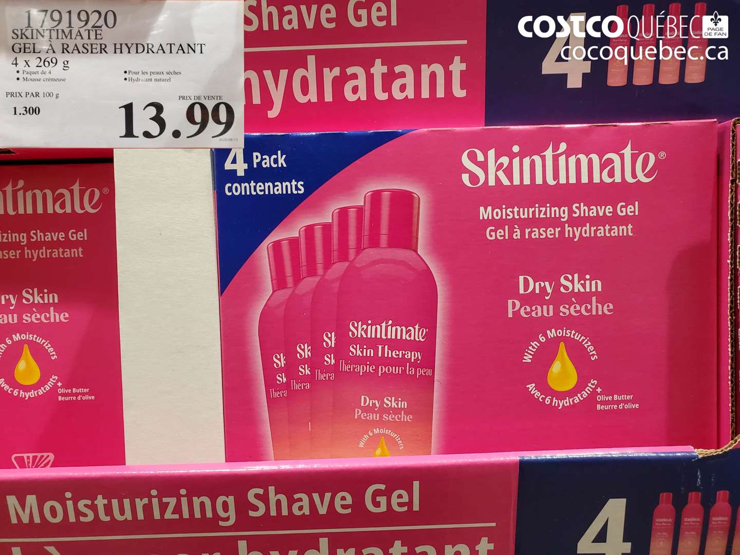 1791920 SKINTIMATE GEL À RASER HYDRATANT $13.99