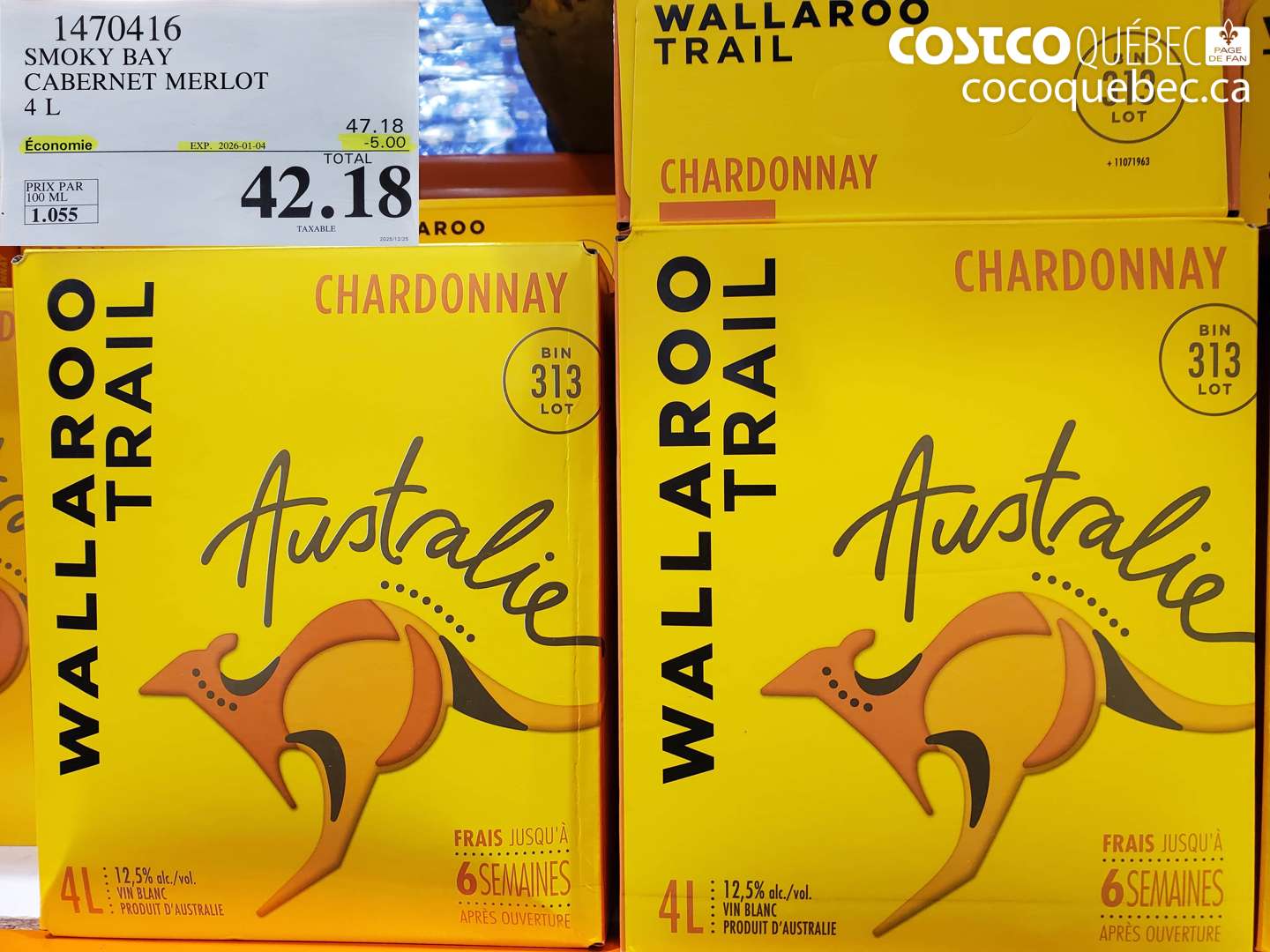 1470416 SMOKY BAY CABERNET MERLOT 4 L ($5.00 INSTANT SAVINGS EXPIRES ON 2026-01-04) $42.18