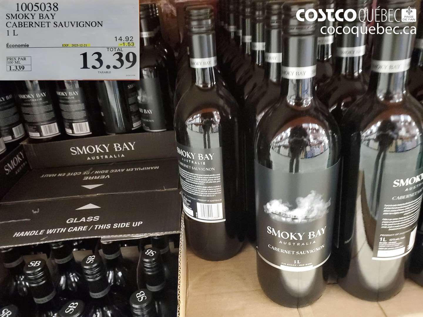 1005038 SMOKY BAY CABERNET SAUVIGNON 1 L ($1.53 INSTANT SAVINGS EXPIRES ON 2025-12-21) $13.39