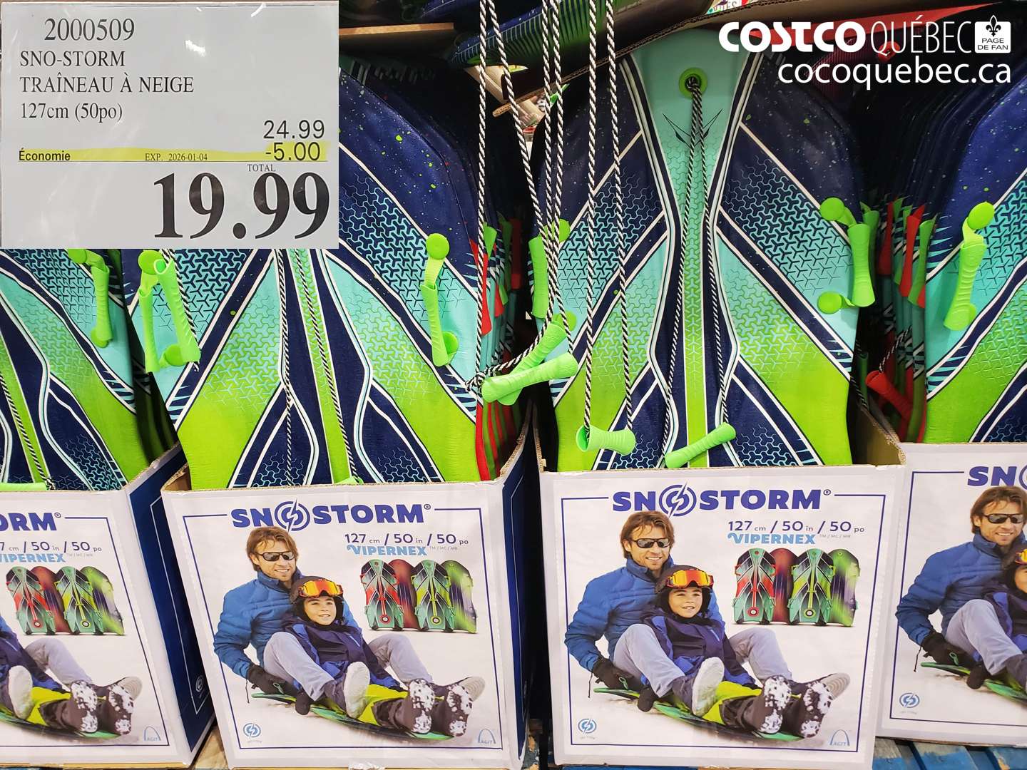 2000509 SNO-STORM TRAÎNEAU À NEIGE 127cm (50po) ($5.00 INSTANT SAVINGS EXPIRES ON 2026-01-04) $19.99