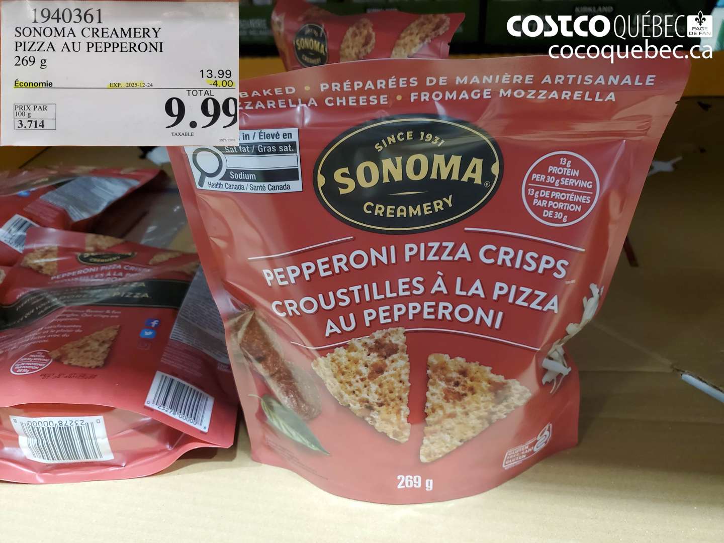 1940361 SONOMA CREAMERY PIZZA AU PEPPERONI 269 g ($4.00 INSTANT SAVINGS EXPIRES ON 2025-12-24) $9.99