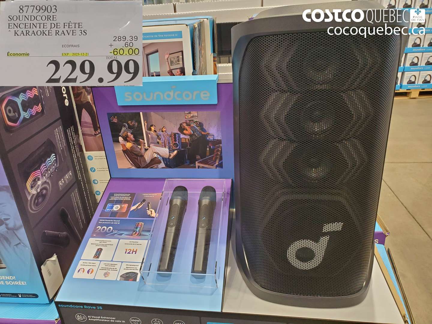 8779903 SOUND CORE ENCEINTE DE FETE KARAOKE RAVE 35 $229.99 ($60.00 INSTANT SAVINGS EXPIRES ON 2025-12-21) $229.99