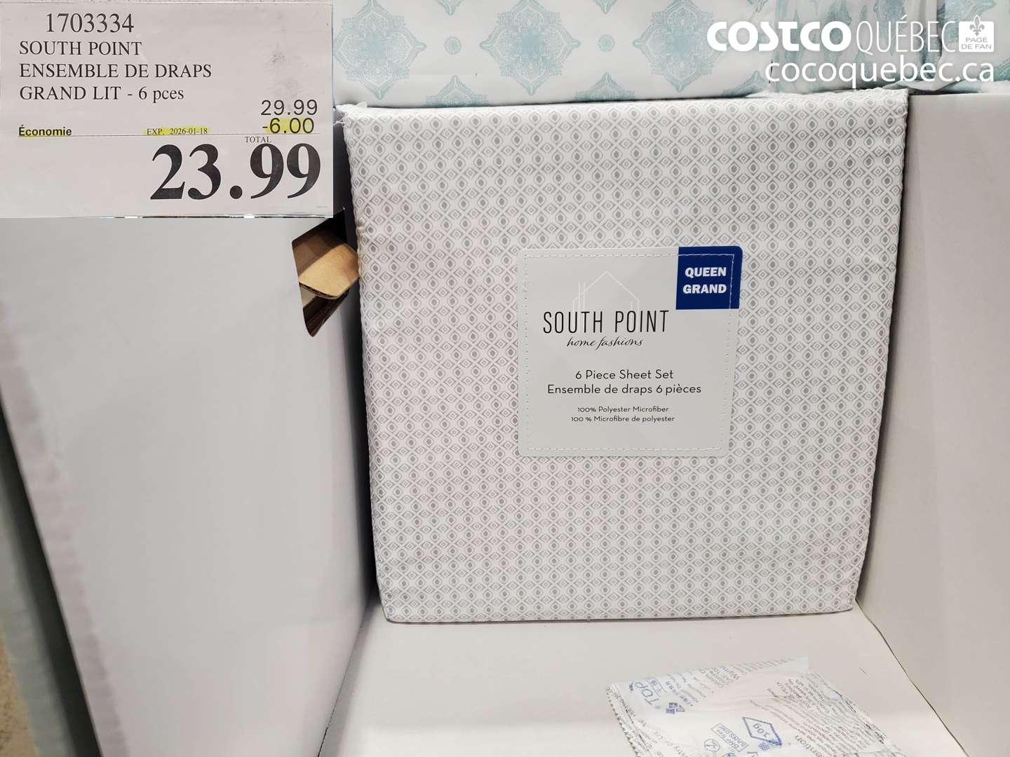 1703334 SOUTH POINT ENSEMBLE DE DRAPS GRAND LIT - 6 pces ($6.00 INSTANT SAVINGS EXPIRES ON 2026-01-18) $23.99