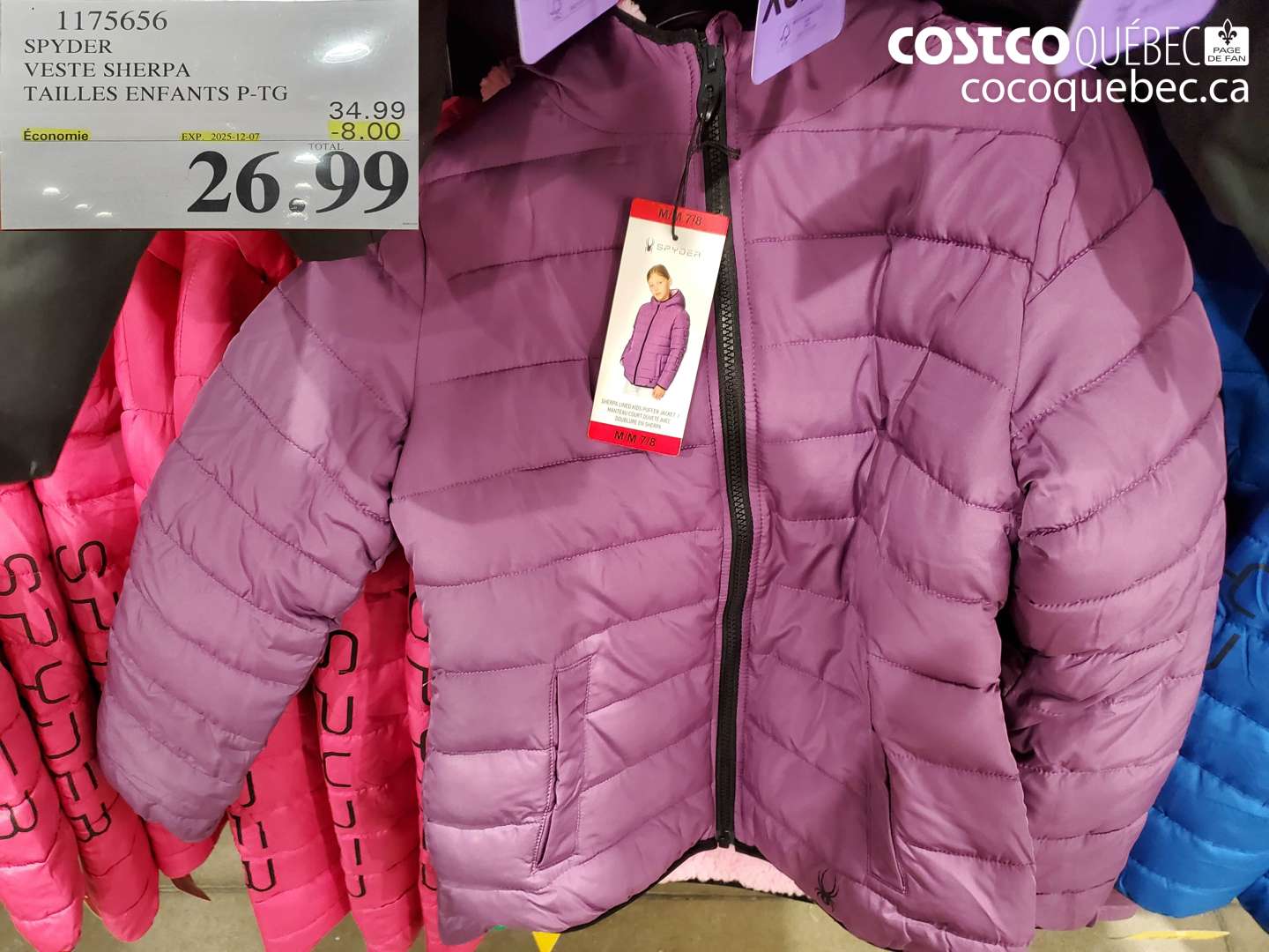 1175656 SPYDER VESTE SHERPA TAILLES ENFANTS P-TG ($8.00 INSTANT SAVINGS EXPIRES ON 2025-12-07) $26.99