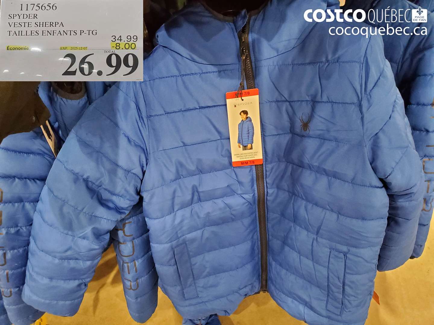 1175656 SPYDER VESTE SHERPA TAILLES ENFANTS P-TG ($8.00 INSTANT SAVINGS EXPIRES ON 2025-12-07) $26.99